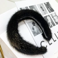 2025 Hot Sale Women Luxury winter 100% Real Mink Fur Headbands High Quality Real Fur Hair Band Lady Fashion Hair Hoop Furry Gift - Image 2