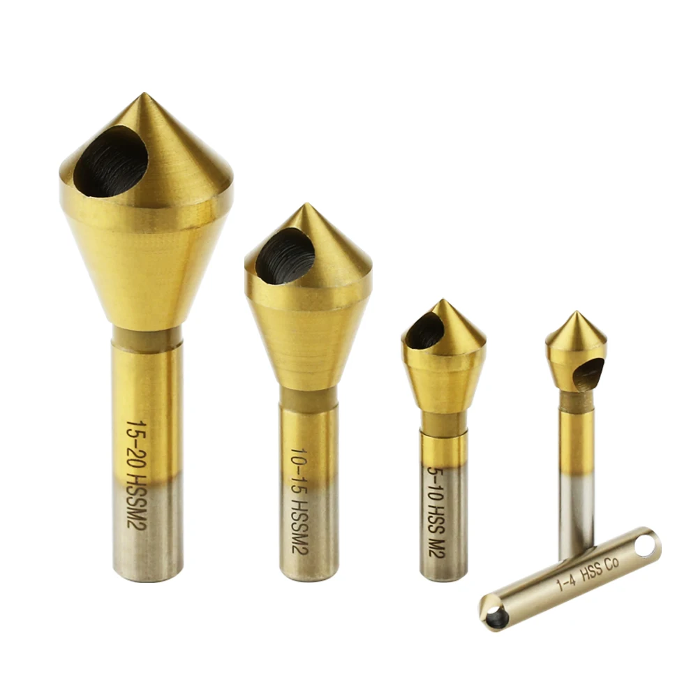 M35 Steel Cobalt Countersink Drill Bit Deburring Chamfer Drill Bits With Round Shank