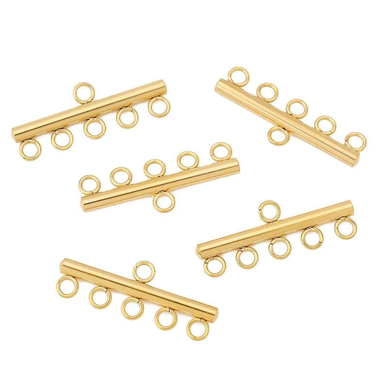 10pcs 스테인레스 스틸 레이어 목걸이 팔찌 걸쇠 Bails 5 루프 드롭 귀걸이 체인 커넥터 DIY 쥬얼리 결과 용품