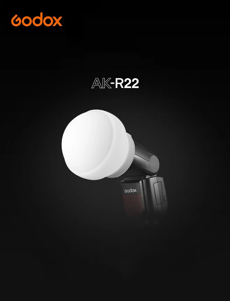 Flash Diffuser Godox AK-R22 Silicone Softbox Portable Camera Reflector Small Soft Light Ball Photography Lighting Kit