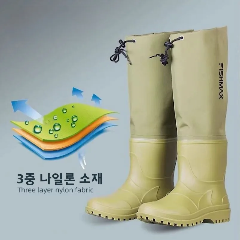 새로운 루어 워터 슈즈 유니섹스 방수 미끄럼 방지 낚시 레인 부츠 레인 팬츠 아웃도어 웨이딩 스트림 바다 탐험 신발