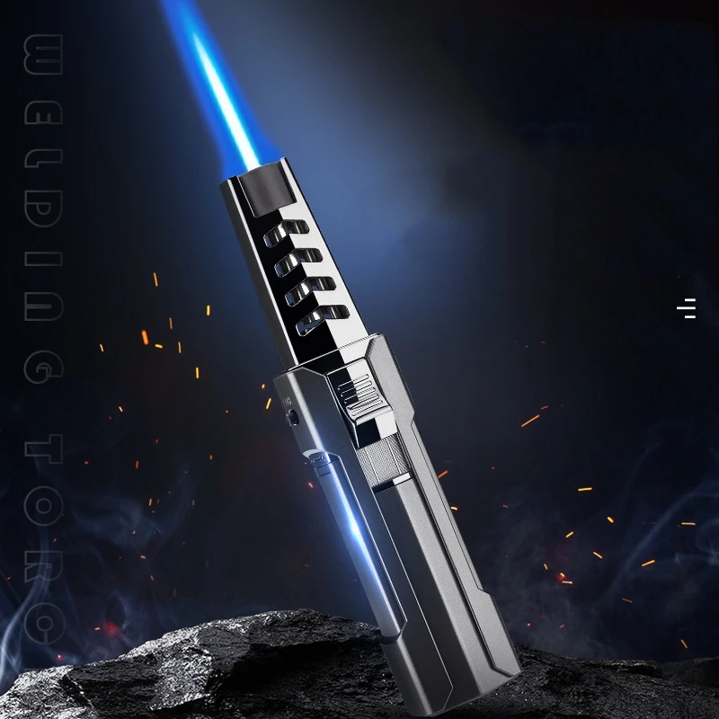 

Outdoor Windproof Turbine Torch Fire Spray Gun Blue Flame Butane Gas Metal Lighter Kitchen Barbecue Cigar Accessories Men's Gift