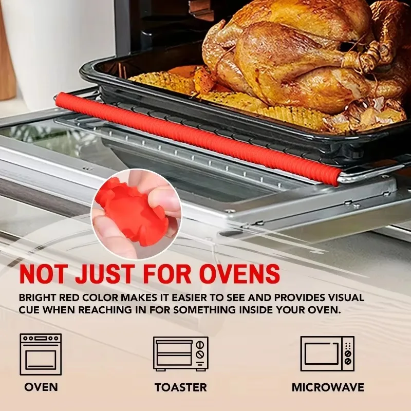 1/5pcs Oven Racks Anti-scald Strips Hot Heat Insulated Silicone Protector Bar Avoid Scald Oven Mitt Home Kitchen Baking Gadgets