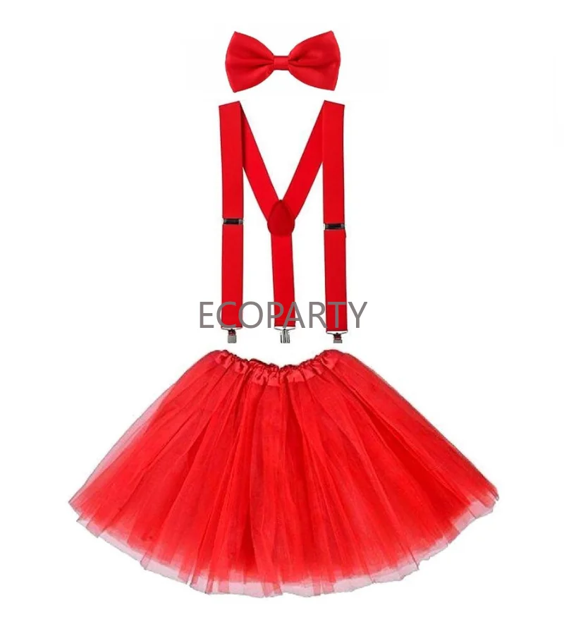 

Red Nose Day Fantasy Dress Costume Adult Men's and Women's Children's Tutu Dress Bow Strap School Dressing UK Cosplay Costumes