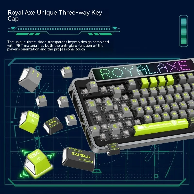 Royal Axe XL98 Mechanical Keyboard DIY Smart Screen 