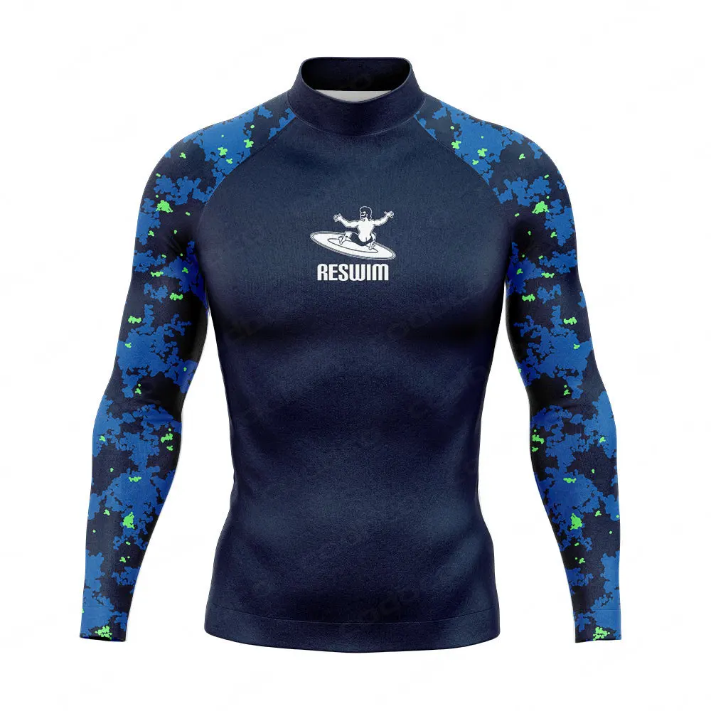 Men's Swimsuit Rash Guard Long Sleeve Swim Surf Shirts UPF 50 Swimwear All Time T-Shirt Sports Surf Diving Clothes Rashguard
