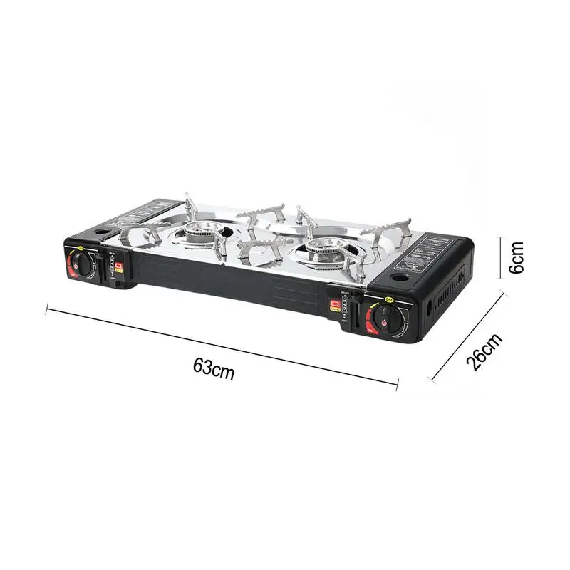 Portable Gas Stove Strong and Durable Double Stove Cooktop Multiple Protection Small Gas Range Suitable for outdoor camping