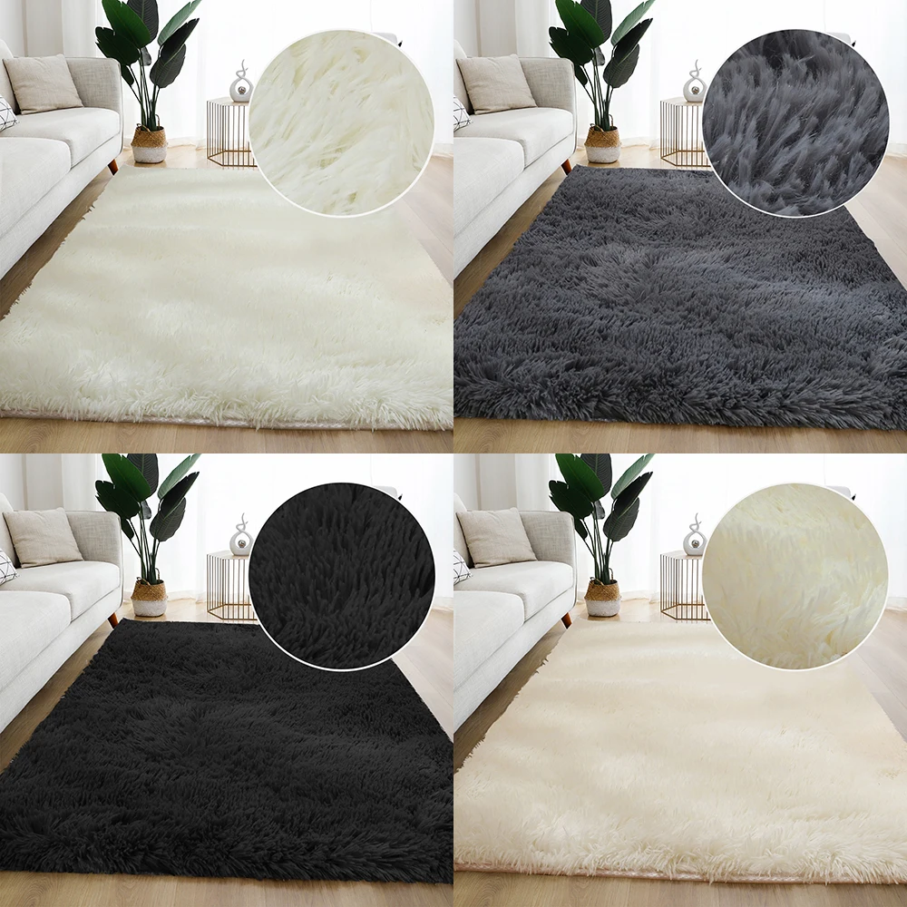 Plush Rug for Home Living Room Fluffy Carpet Thick Bed Room Decor Carpets Soft Rugs Anti-slip Floor Velvet Mat Tie Dyeing