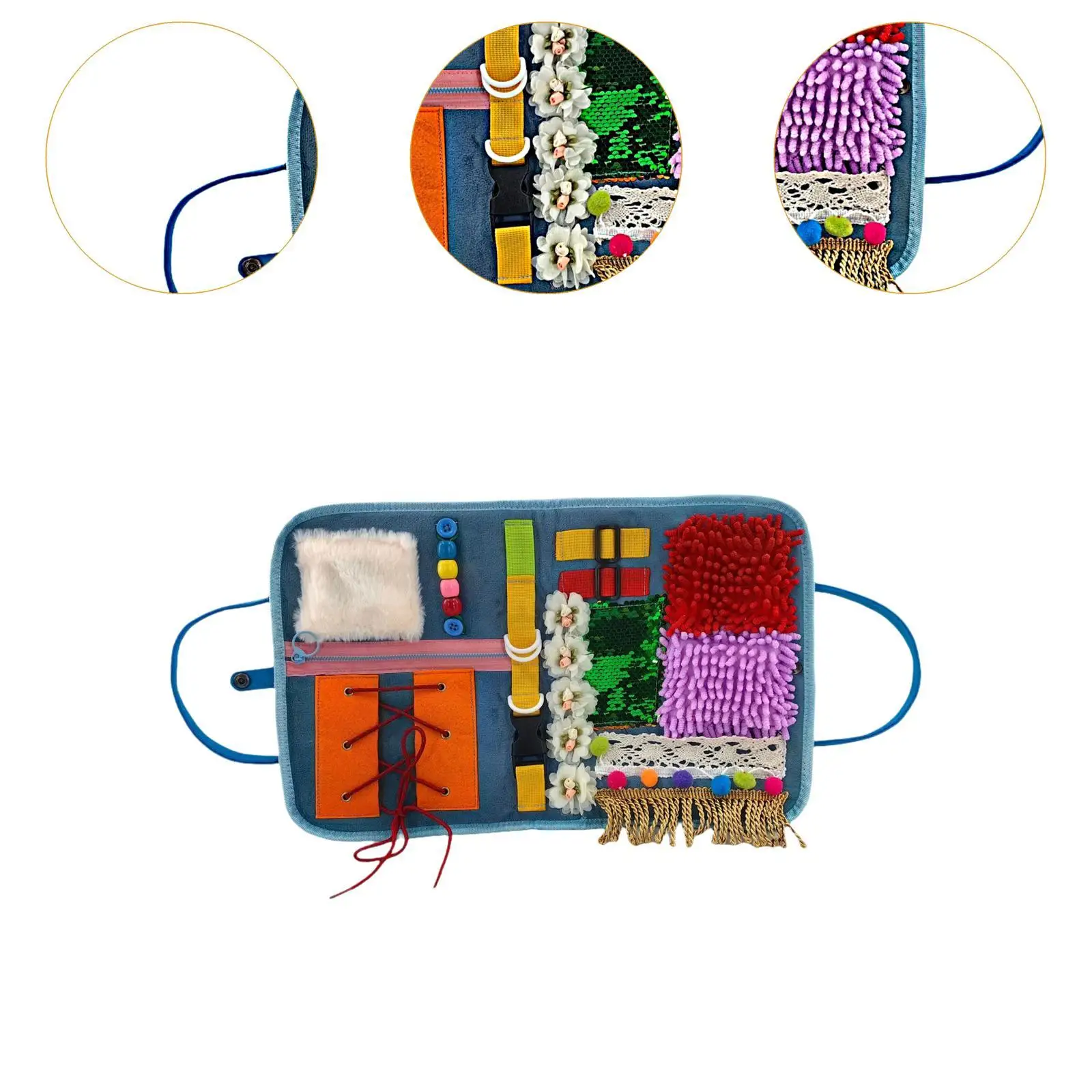 Sensory Blanket with Handle Folded Montessori Toy for Dementia Nursing Homes