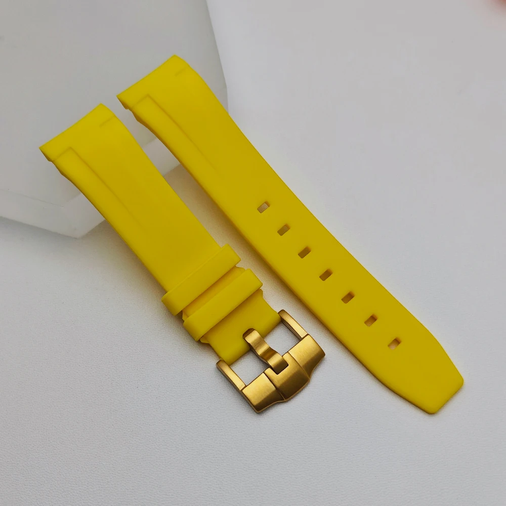 Black/Green High-Quality Rubber Strap 22mm Replacement Bracelet with Matching Watch/Case and Bezel Parts
