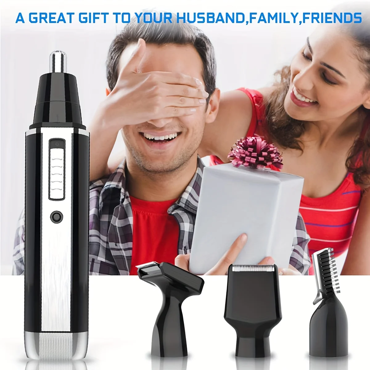 4 In 1 Rechargeable Men's Electric Nose Beard Eyebrows Hair Trimmer Painless Women Trimming Eyebrows Beard Hair Clipper Gift