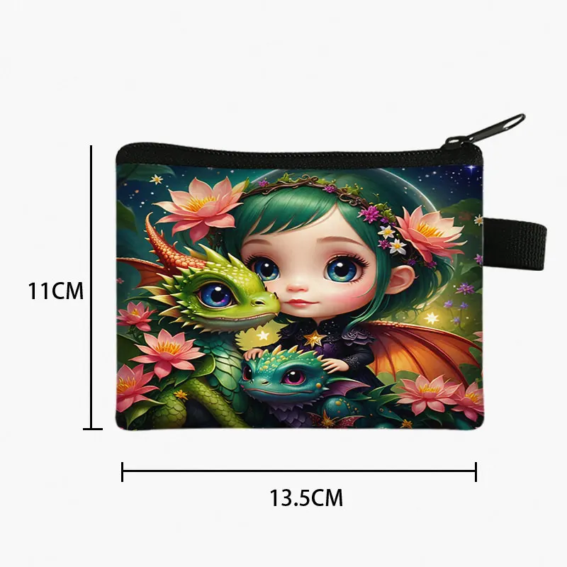 Gothic Girs and Dark Animal Portable Coin Purse Punk Style Small Storage Bag Dark Fantasy Key Card Holder Fairy Angle Coin Bag coin purse,women wallet,card wallet,coin wallet,change bag
