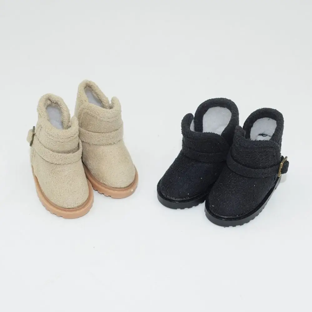 1 Pair Plain Leather Boots High-top 1/6 Bjd Snow Boots Warm Solid Color 1/6 Bjd Winter Shoes Casual 20cm Snow Boots Gifts