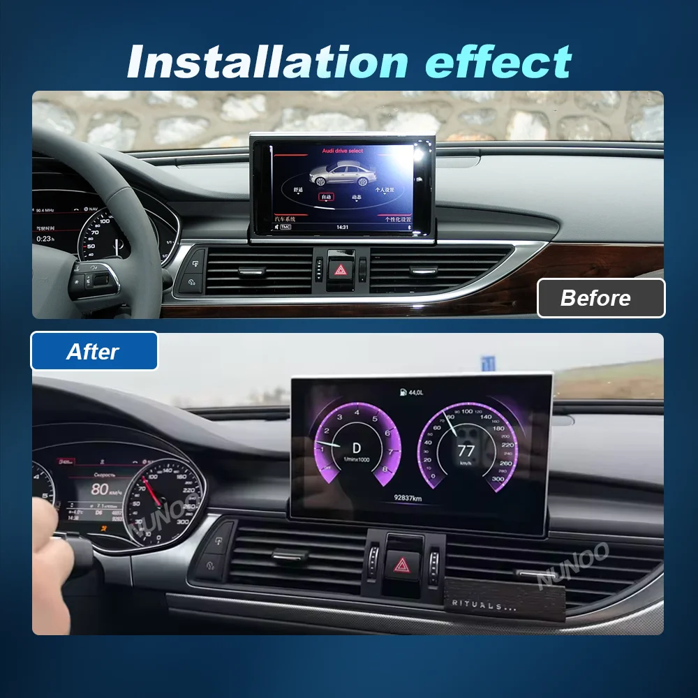 Qualcomm Android 14, Carplay Inalámbrico para Audi A6 C7 A7 2012-2018, Pantalla Táctil, Reproductor Multimedia para Auto, Radio GPS, Radio para Auto 2