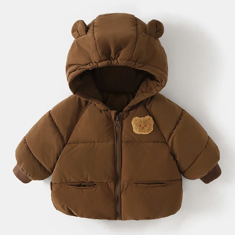 Cute Bear Winter Baby Coat Thicken Cotton Jacket for Boys Girls Clothes Kids Hooded Top Snow Outerwear Korean Costume 1-6Y kids jackets,winter cotton coat