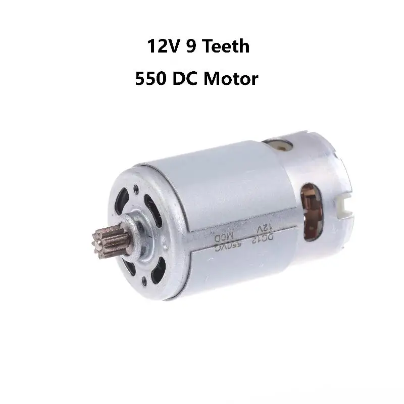 Mini 550 DC ELectric Motor 12V 9 Teeth Universal Angle Grinder Motor Power Tool Repair Part For Chainsaw Lawn Mower Grass Cutter
