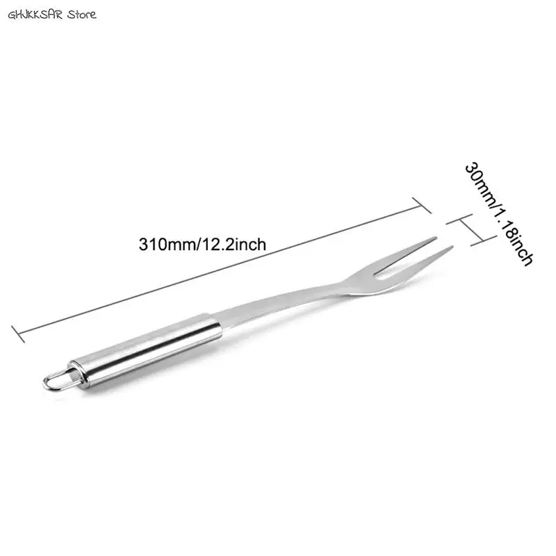 Barbecue Skewers Barbecue Tools Steel Stainless Forks Bbq Serving Grill Roasting Grilling Carving Cooking Fruit Clamp Sticks Steak Picnic