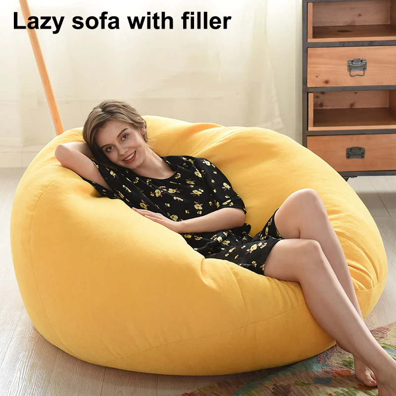 

Removable Filler Bean Bag Chair High-Rebound Memory Foam Bean Bag Chairs for Adults Plush Lazy Sofa with Fluffy Filling