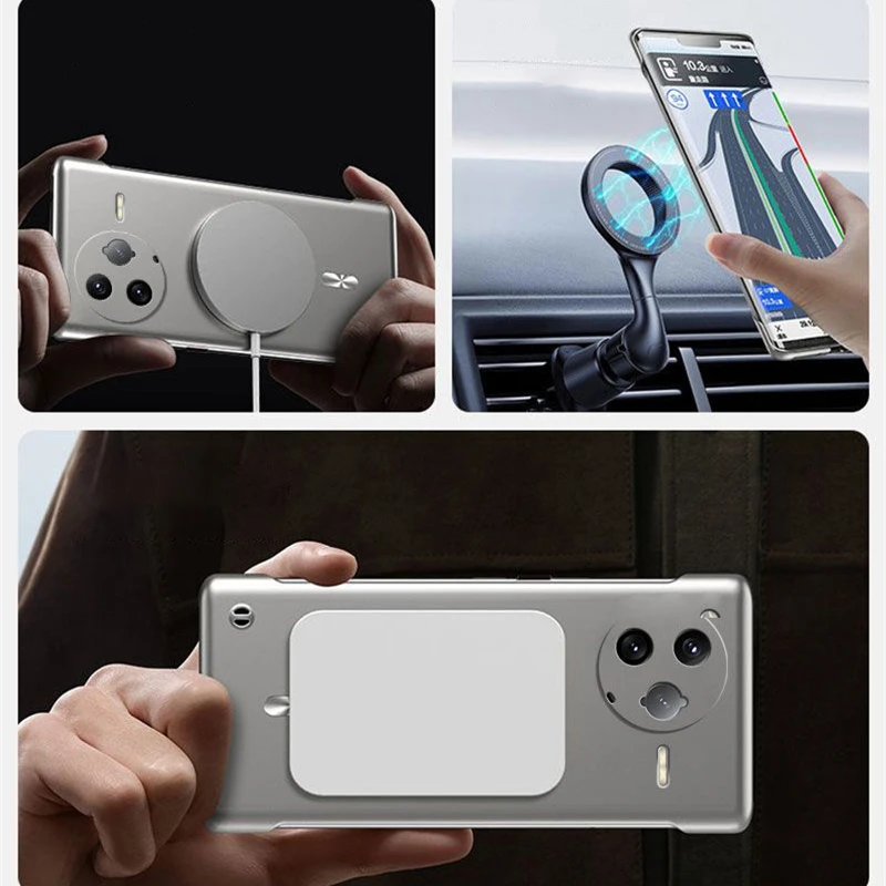 Luxury Ultra Thin Magnetic Metallic Frameless Phone Case - Matte Shockproof PC Cover