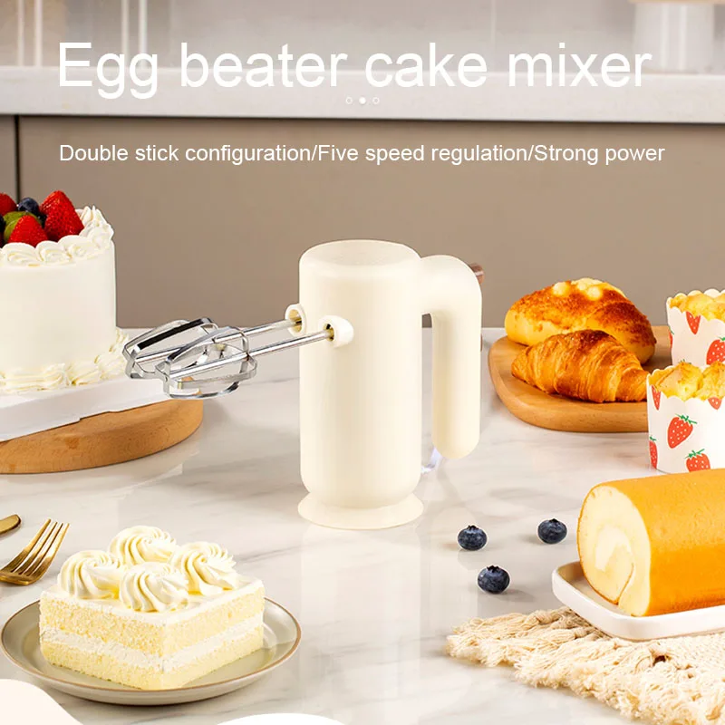 5-Speed Electric Handheld Mixer Whisk Eggs Beater Food Processor Dough Hooks Blender Butter Stirrer Cream Cake Baking Agitator 4