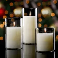 Cup Shape Candle Holders Transparent Glass Candlestick Empty Cups Party Home Decoration Candle Container 4