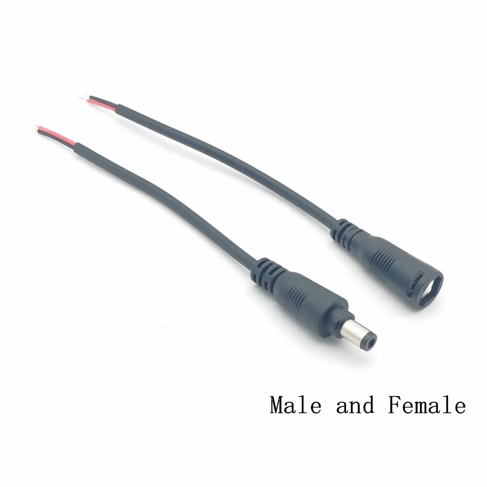 어댑터 DC 커넥터 5.5*2.1mm 흰색 남성/여성 커넥터 5-24V DC 전원 플러그 커넥터 코드 케이블, 흰색/검정색 잠금 장치