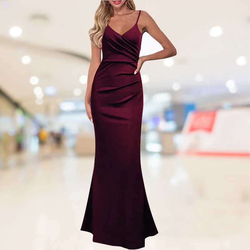 

Fashion Sexy Dress Women Evening Maxi Party Club Ladies Bodycon Peach Hip Elegant Long Dresses For Woman