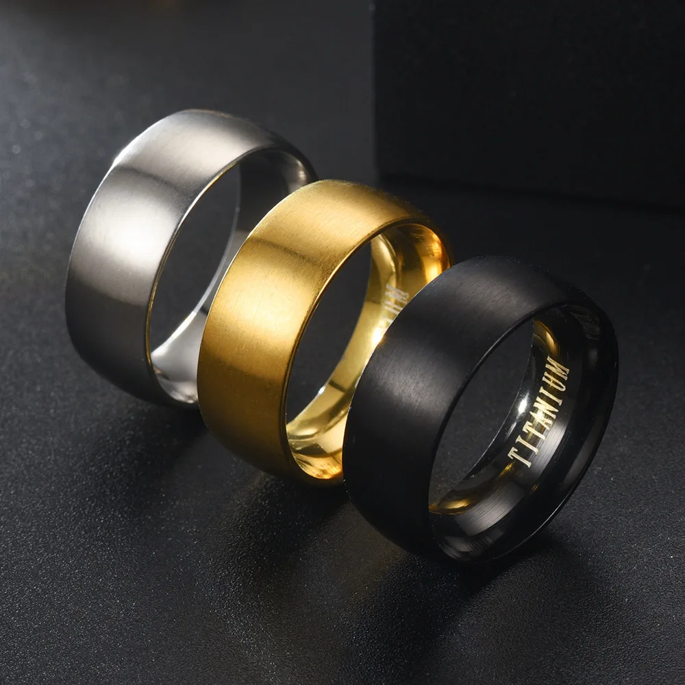 100% Titanium Rings Fashion Classic 8mm Black Color Matte