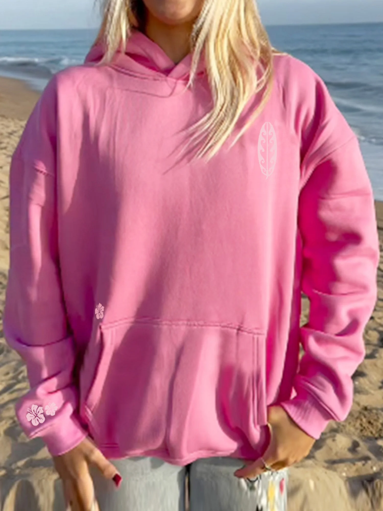 Women s Leopard Print Pullover Hoodie with Kangaroo Pocket Stylish Casual Long Sleeve Loose Hooded Sweatshirt