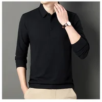 Polo brodé à manches longues pour hommes, décontracté et à la mode, confortable, respirant et polyvalent, haut d'été, nouvelle collection 5