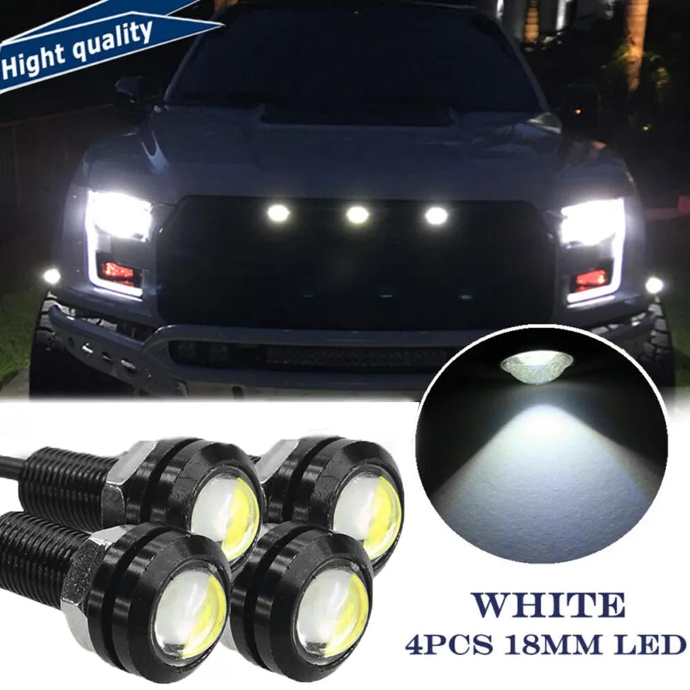 

4pcs Universal LED White Grille Lighting Kit For Ford SVT Raptor Style 12V DC 6000K Car Light Replacement Accessories