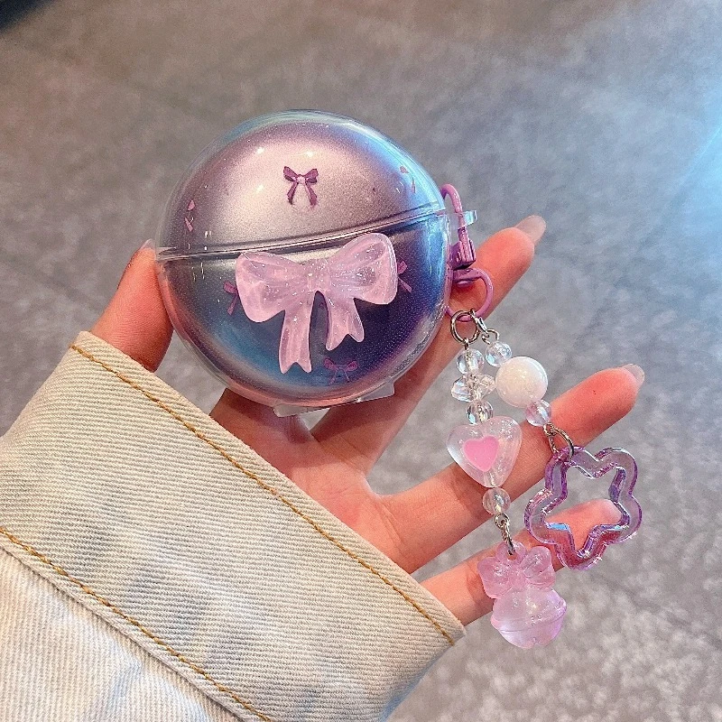 3D Bow Cute Puppy Earphone Soft TPU Case with Keychain