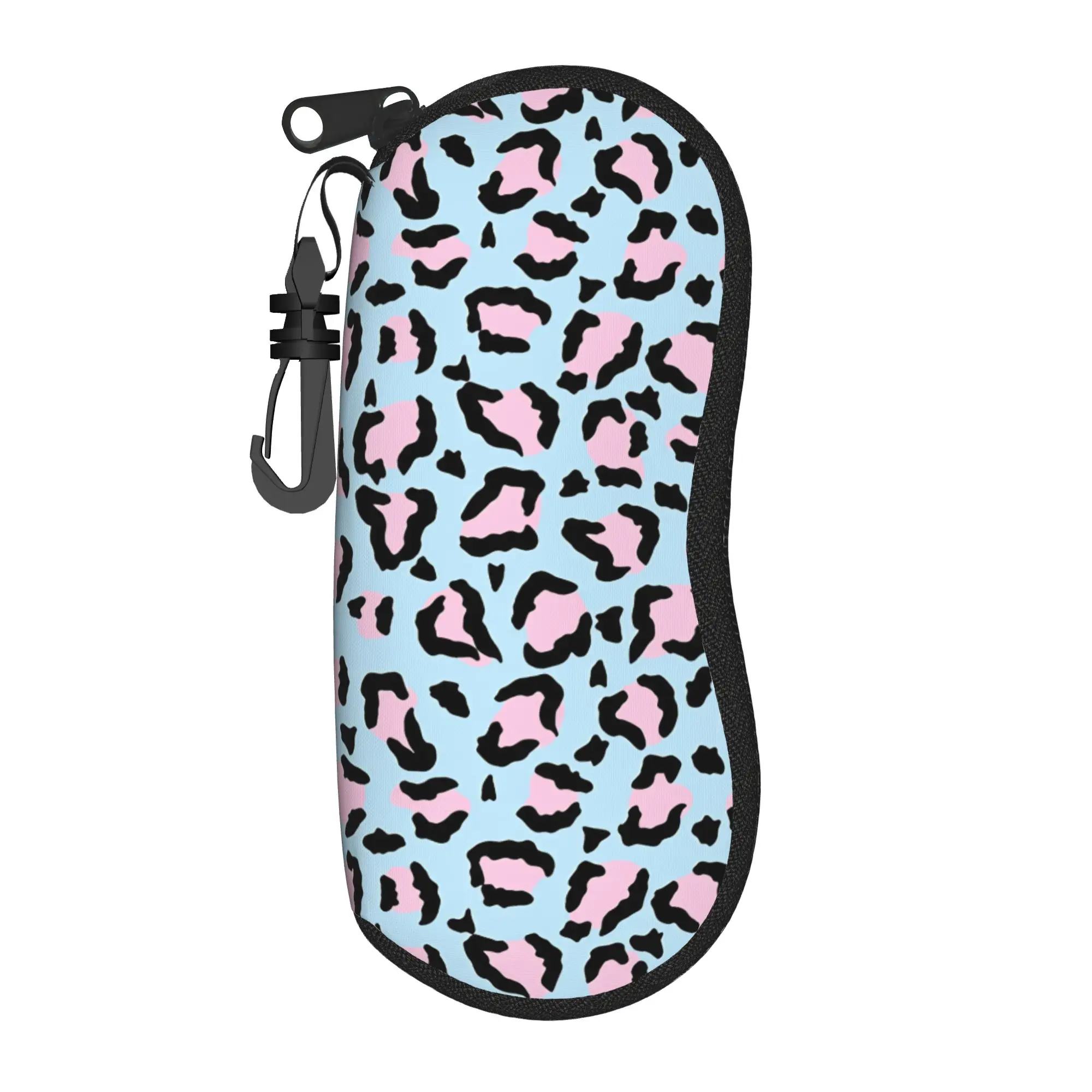 Leopard Print Stylish Eyewear Case with Zip Closure