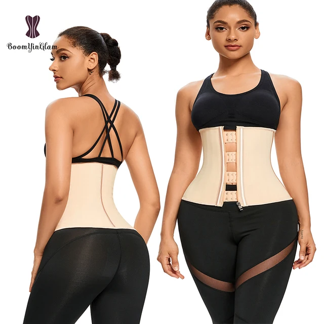Black Cream 3 Hook And Eye 25 Steel Booned Latex Waist Trainer Fajas Girdle Sashes Waistband Plus Size Underwear Corselet Women 669 beige