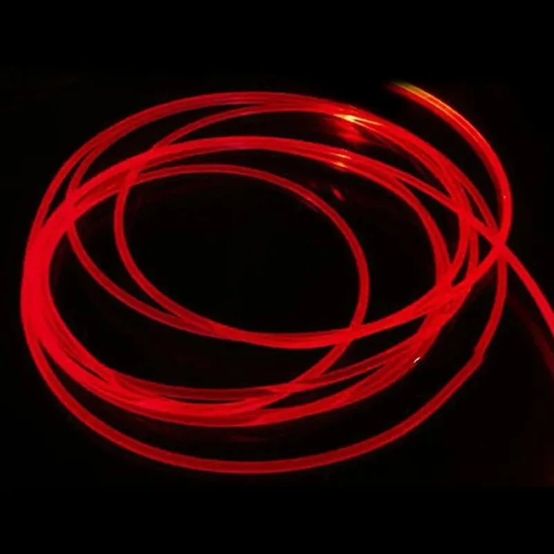 PMMA 1M Side Glow Optic Fiber Cable 1PC 1.5mm/2mm/3mm Diameter for Car LED Lights Bright Home DIY Light decoration fiber optic cable