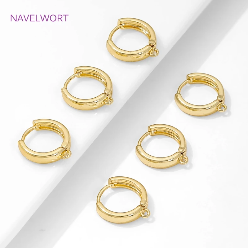 18K Gold Plated Round Shvenzy Earwires,Brass Earring Hooks Findings,Fasteners F…