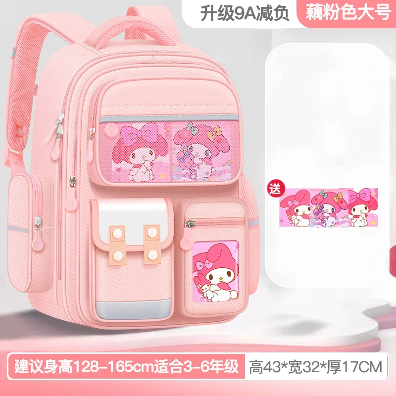 Sanrios Student Large Capacity DIY Backpack Kawaii Hello Kitty Cinnamoroll Kuromi Cartoon Cartoon Child Schoolbag Birthday Gift 5