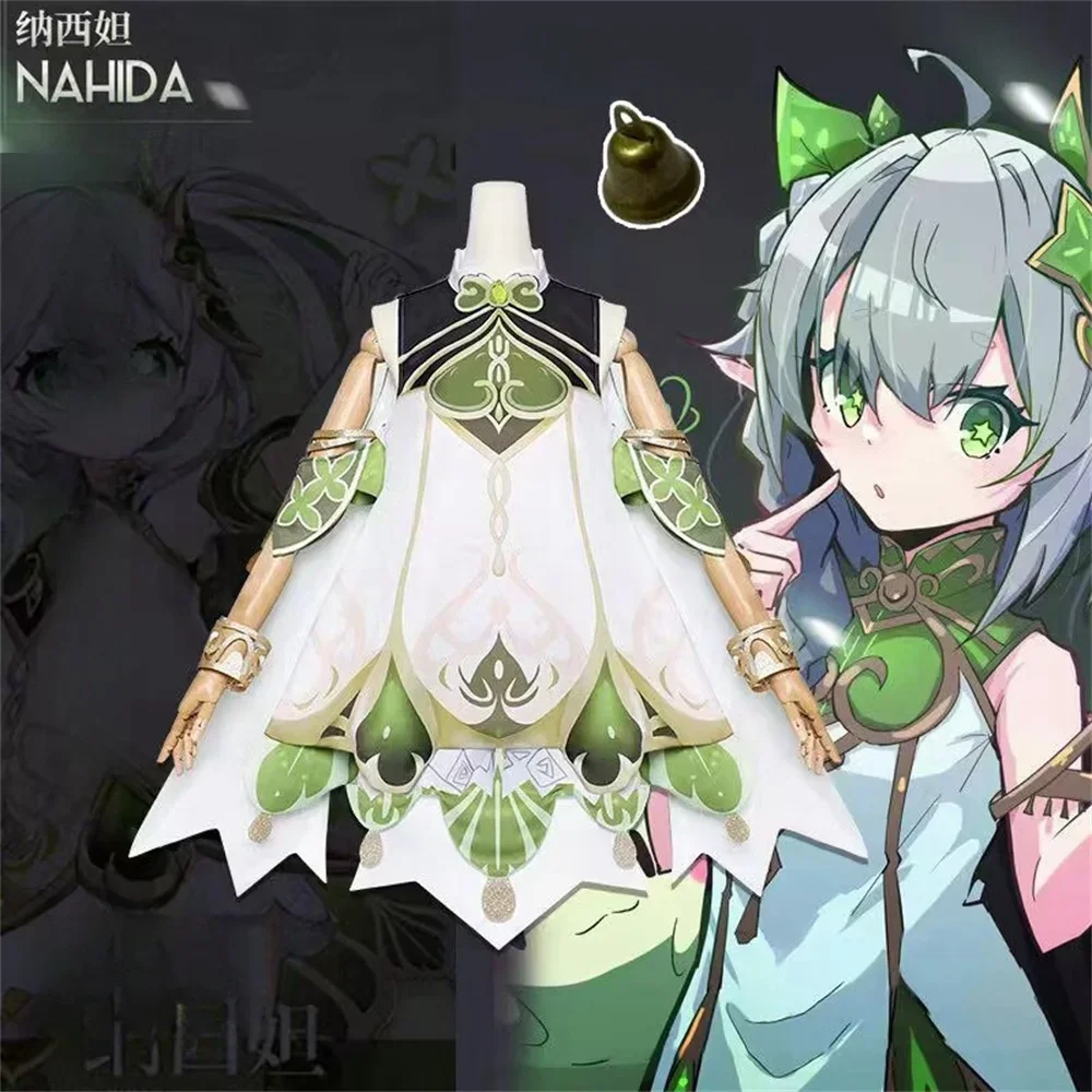 

Nahida Cosplay Costume Lesser Lord Kusanali Full Set Dress Ears Wig Nahida