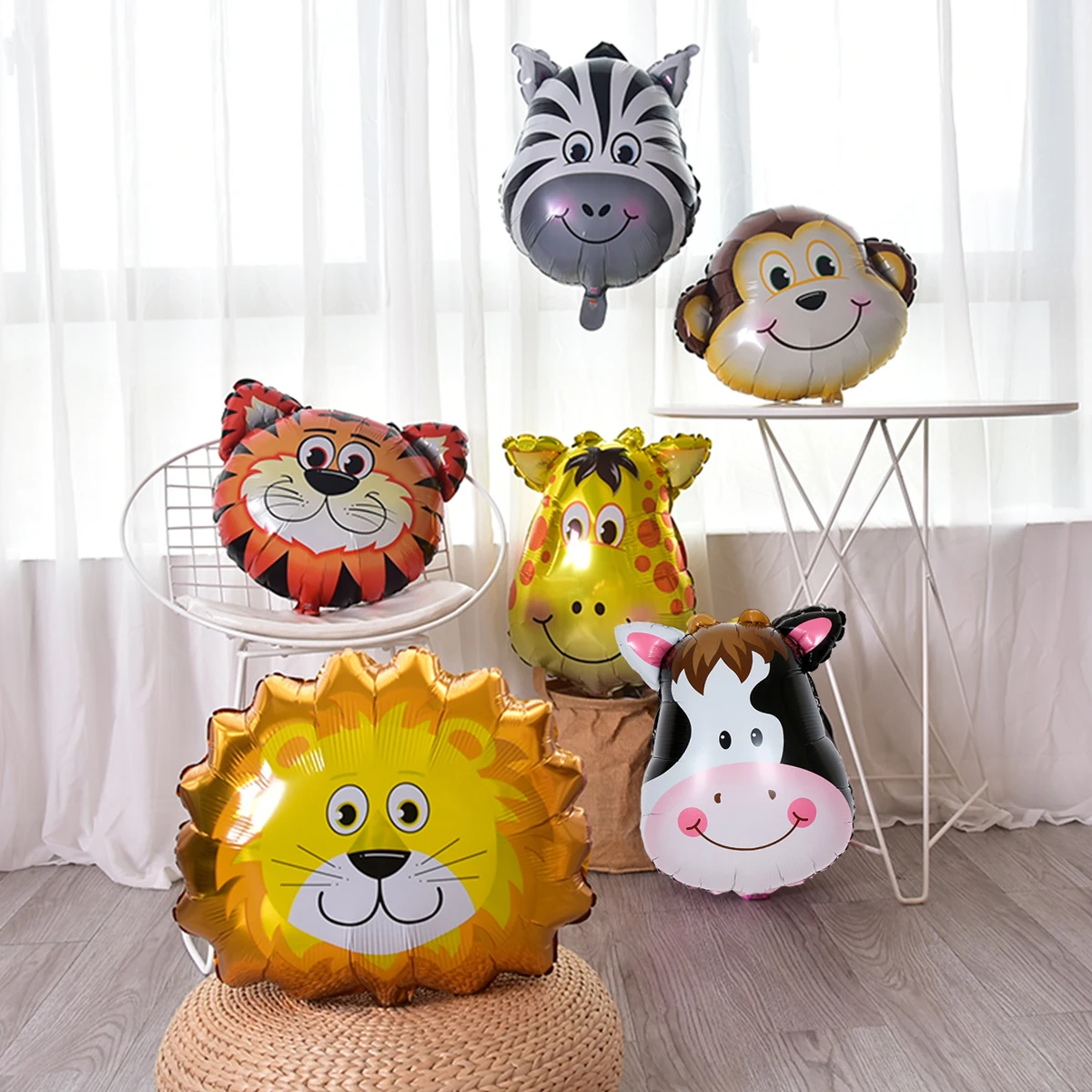 6 teile/los Mini tier kopf Folien Ballons aufblasbare luftballon alles gute zum geburtstag party dekorationen kinder baby shower partei liefert