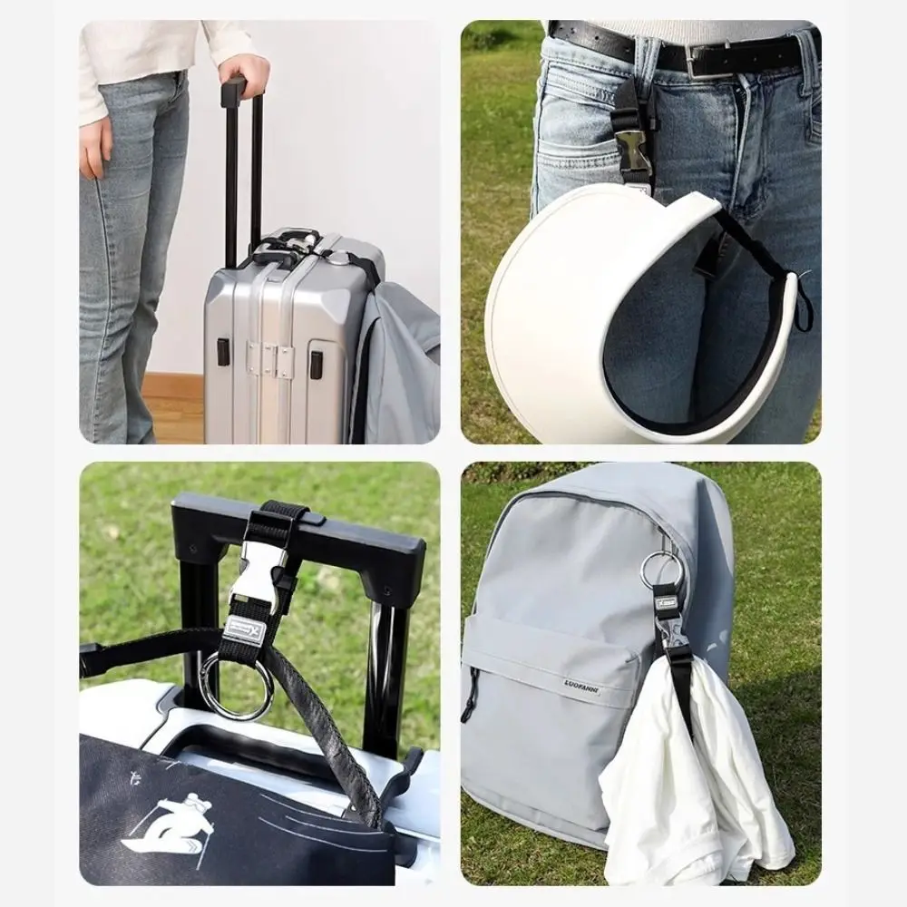 Useful Handbag Clip Luggage Strap Add Bag Gripper Round Carabiner Trunk Holder Keychain Suitcases Belt Outdoor
