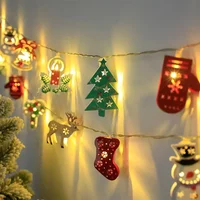 Christmas LED Light String Santa Claus Elk Snowman Xmas Ornament String Light Christmas Decorations 2023 New Year Navidad Gift 2