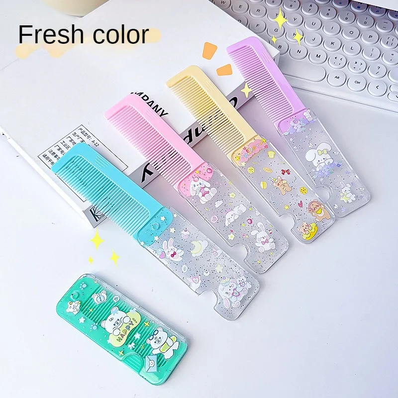 Hot 3D Radish Butterfly Comb Children's Hair Comb Portable Folding Creative Decompression Gravity Children's Hair Care