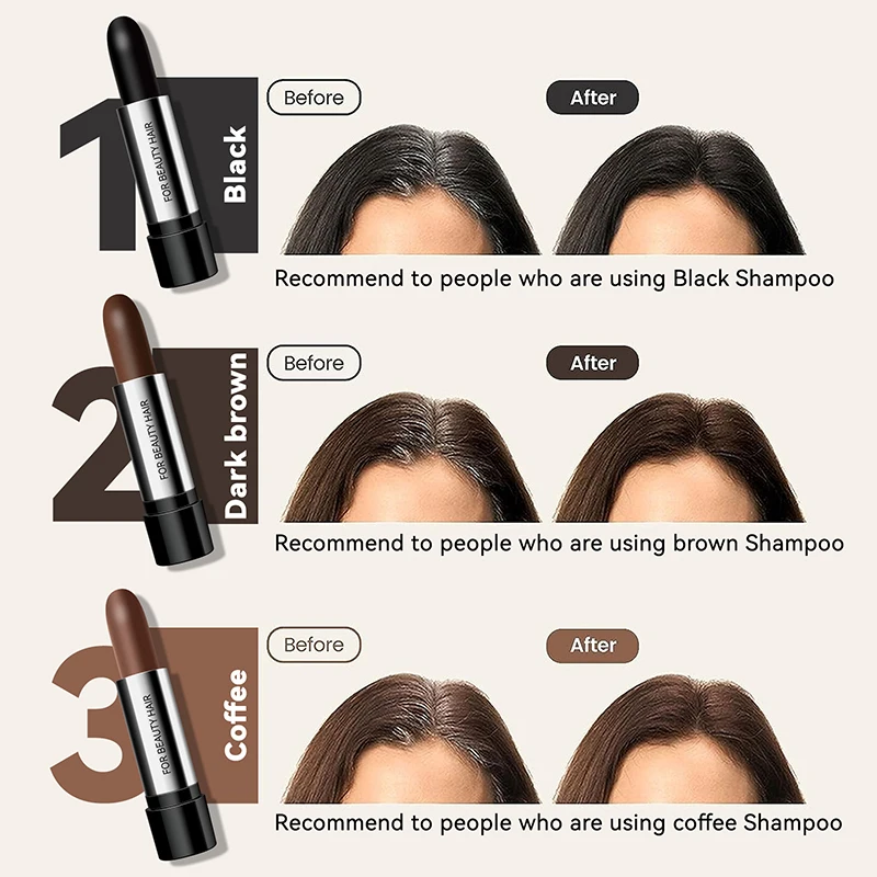 Instant One-time Hair Dye Pen To Cover White Hair, Lipstick Style Hair Dye, Black Temporary Hair Dye Hair Color Modify Cream 4g 2