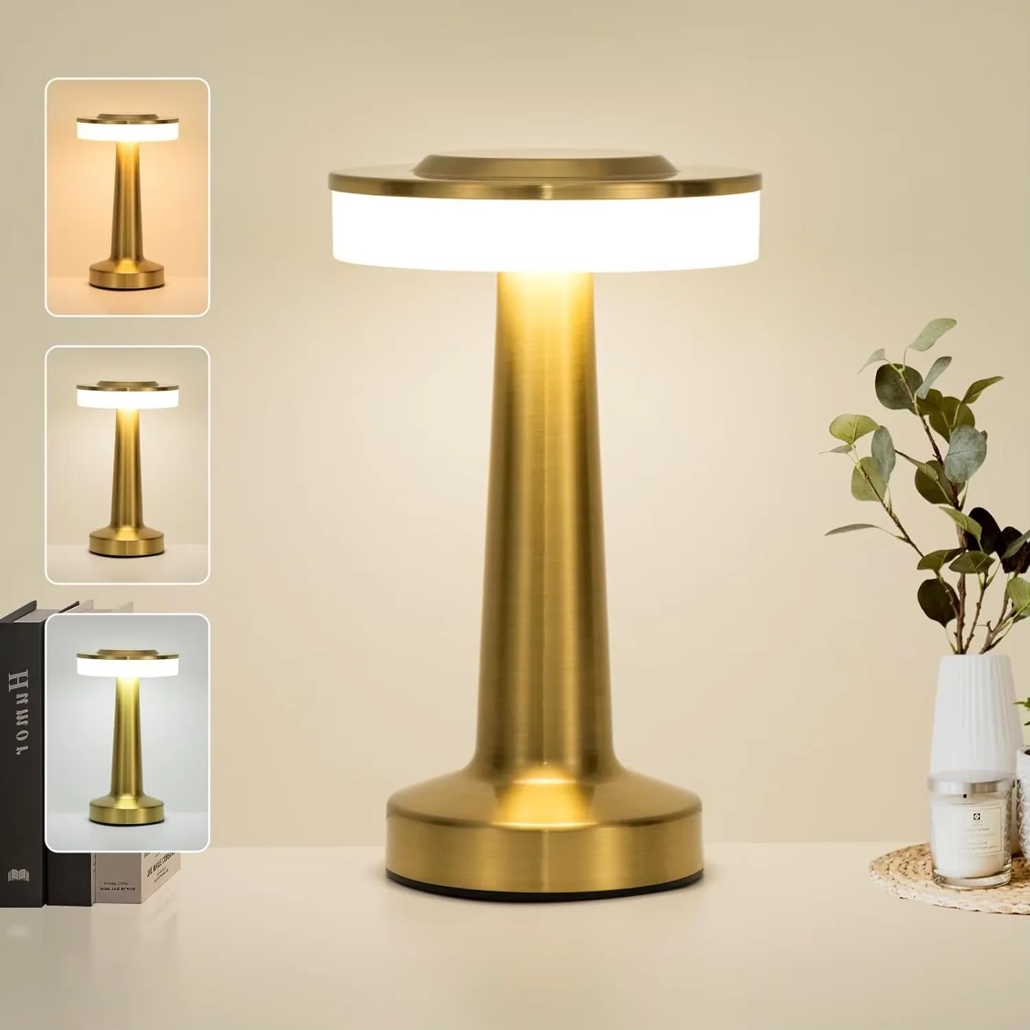 รูปสินค้า โคมไฟสไตล์เรโทร LED ปรับแสงได้ ชาร์จไฟได้ ตกแต่งบ้าน