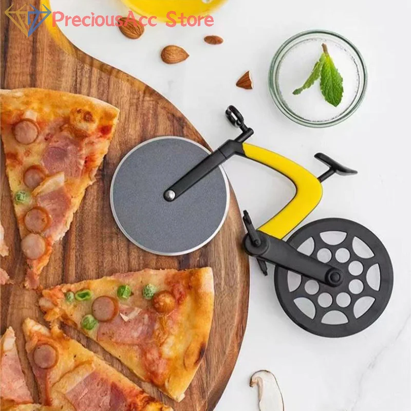 Creative Pizza Cutter Bicycle Shape Pizza Cutter Reusable Slicer Picnic Practical Stainless Steel Kitchen Accessories pizza cutter pizza roller