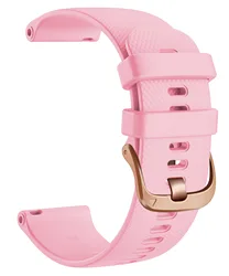 Elegant Rose Gold Buckle Watch Strap - 18mm - 18mm Universal (Silicone pink)