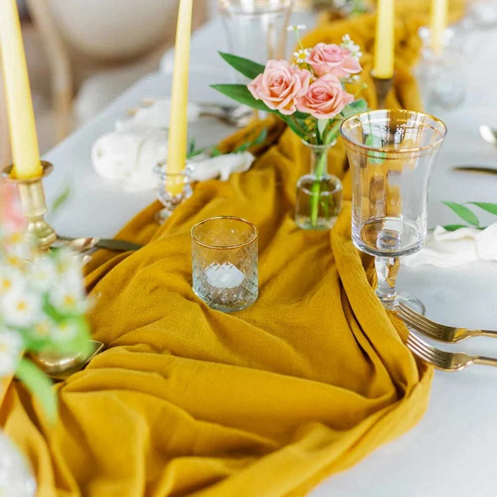 

Mustard Table Runner Yellow Wedding Boho Table Runner Gauze Table Runner Mustard Table Runner Handmade Table Runner Boho Wedding