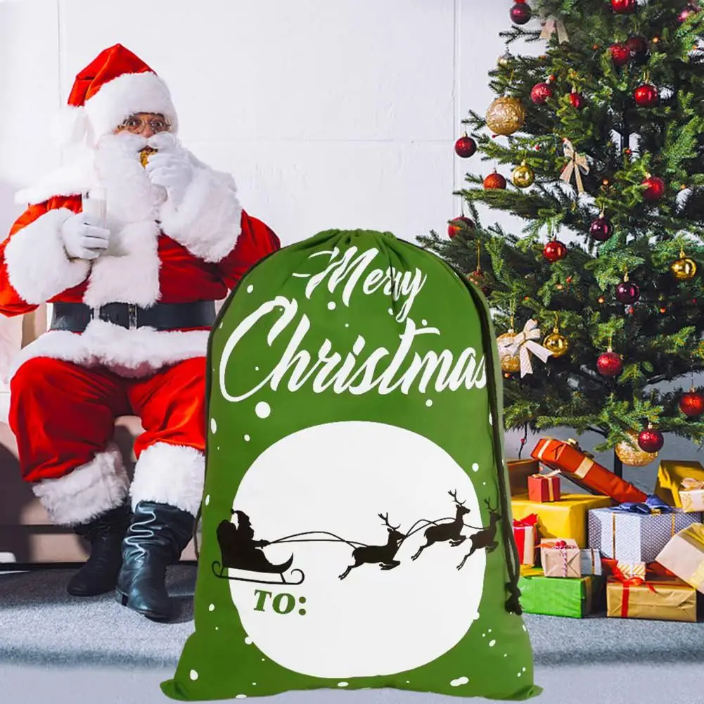 

Christmas Gift Sack Premium 70x50cm Christmas Drawstring Gift Bag Santa Elk Sleigh Design Capacity Heavy Duty Reusable for Party