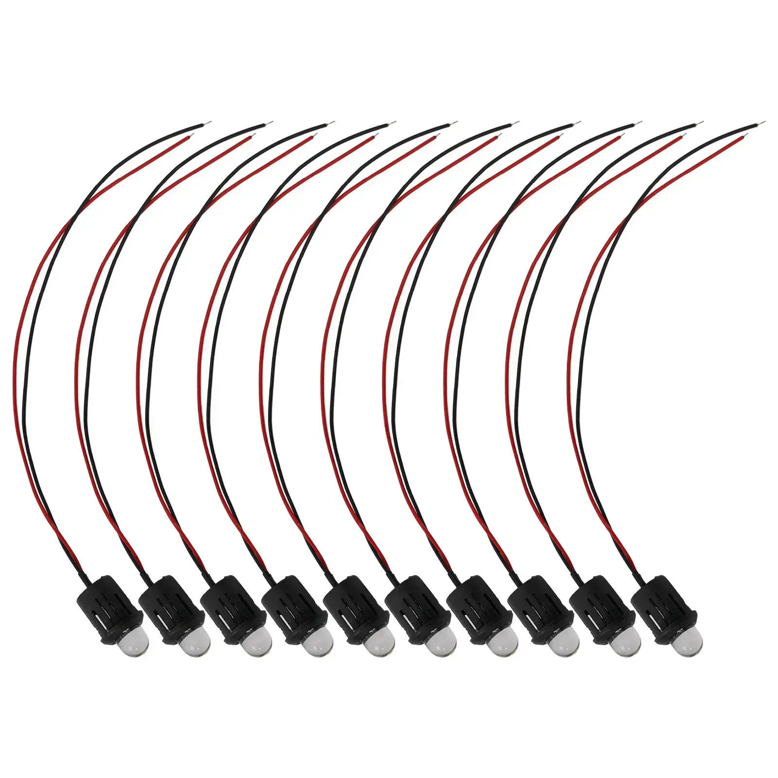 10 Pcs 12V 10mm Pre-Wired Constant LED Ultra Clear Bulb Cable Prewired Led-Lamp Garden Decoration Lighting Lamps Water Clear