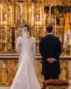 Classy Elegant Wedding Dresses For Women 3/4 Long Sleeves Pleats Civil Bridal Dresses Formal Wedding Brides Gowns Customized 4